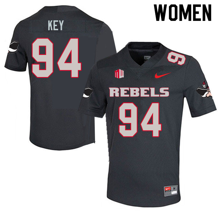 Women #94 Ben Key UNLV Rebels College Football Jerseys Sale-Charcoal